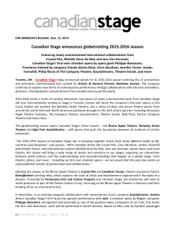 Canadian Stage announces globetrotting 2015.2016 season