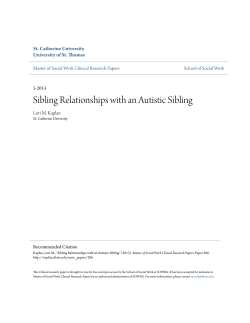 Sibling Relationships with an Autistic Sibling