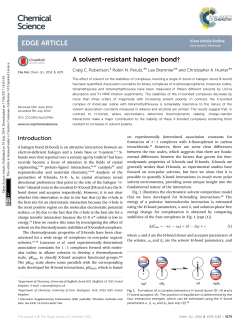 A solvent-resistant halogen bond - RSC Publishing