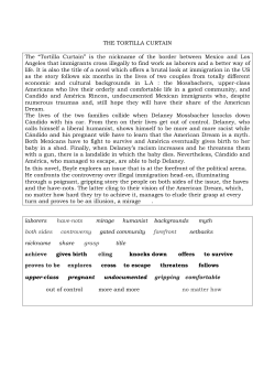 “Tortilla Curtain” is the nickname of the border between Mexico and