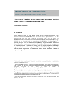 German/European Law Conversation Series The Limits of Freedom