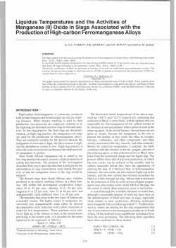 Liquidus Temperatures and the Activities of Manganese