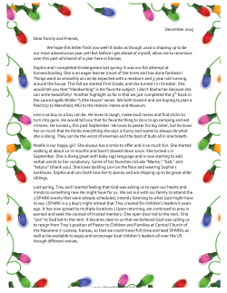 Christmas Letter 2015