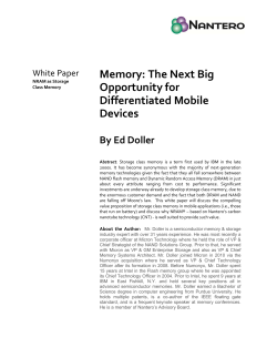 Memory: The Next Big Opportunity for Differentiated