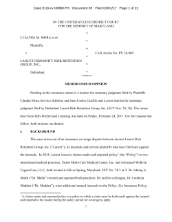Mora v. Lancet Indem. Risk Retention Grp., Inc., 2017 WL 818718