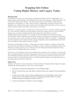 Stepping Into Selma - Teaching for Change