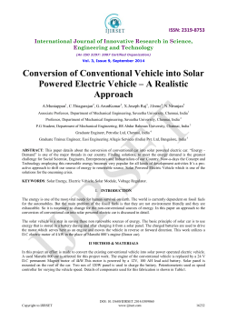 Conversion of Conventional Vehicle into Solar Powered