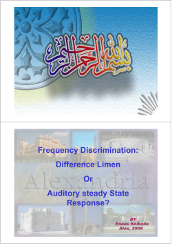 Frequency Discrimination: Difference Limen Or
