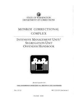 Monroe Corr. Complx Intensive Mgmt Segregation Handbook