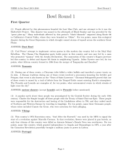 Bowl Round 1 - National History Bowl