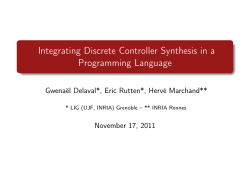 Integrating Discrete Controller Synthesis in a Programming