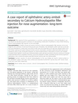 A case report of ophthalmic artery emboli secondary to Calcium