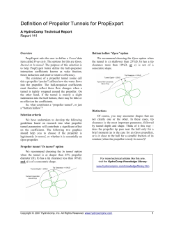 Definition of Propeller Tunnels for PropExpert