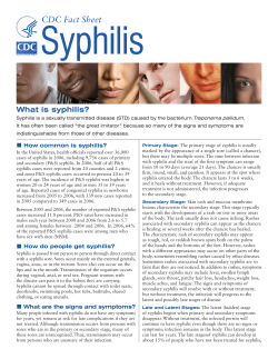 Syphilis Fact Sheet - The Pulaski County Health Department