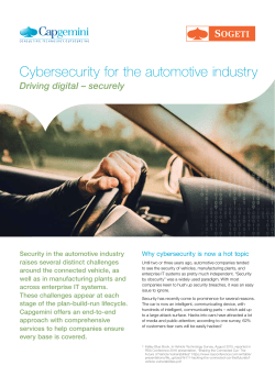 Cybersecurity for the automotive industry