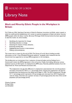 Black and Minority Ethnic People in the Workplace