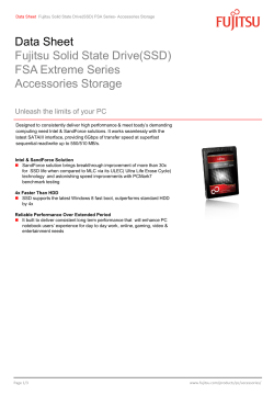Data Sheet Fujitsu Solid State Drive(SSD) FSA Extreme Series