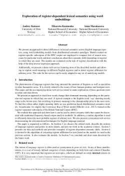 Exploration of register-dependent lexical semantics using word