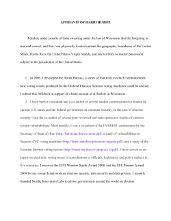 AFFIDAVIT OF HARRI HURSTI I declare under penalty of false