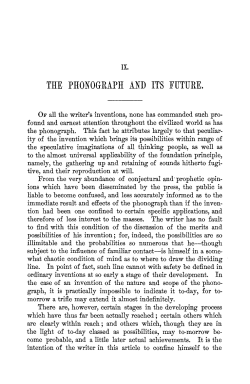 The Phonograph and Its Future