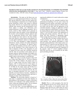 SEGMENTATION OF LUNAR MARIA BASED ON CRATER