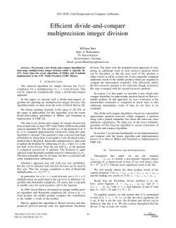 Efficient Divide-and-Conquer Multiprecision Integer Division