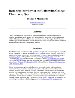 Reducing Incivility in the University/College Classroom, 5(4)