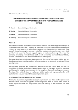 mechanized bolting &ndash; on-board drilling automation and a