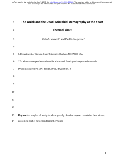 The Quick and the Dead: Microbial Demography at the Yeast