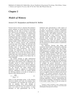 Models of memory