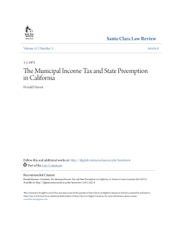 The Municipal Income Tax and State Preemption in California