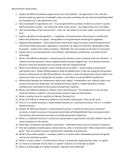 Benchmark #1 Study Guide 1. Explain the difference between