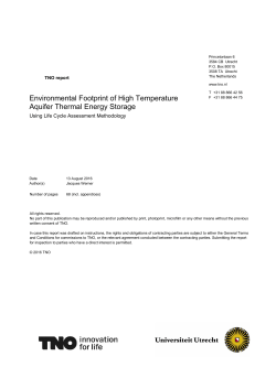 Environmental Footprint of High Temperature Aquifer Thermal