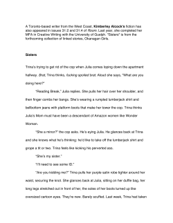 A Toronto-based writer from the West Coast