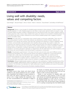 Living well with disability: needs, values and competing factors