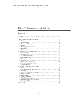 1. Philosophy and Logical Syntax