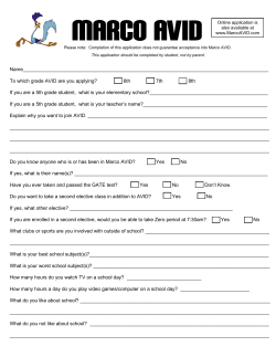 AVID Application