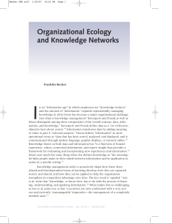 Organizational Ecology and Knowledge Networks