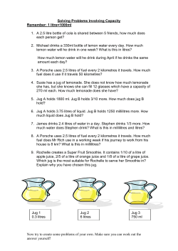 Solving Problems Involving Capacity