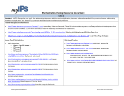 Mathematics Pacing Resource Document