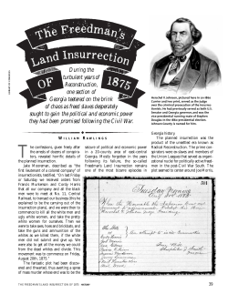 During the turbulent years of Reconstruction, one section of Georgia