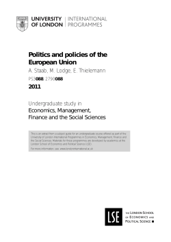 Politics and policies of the European Union