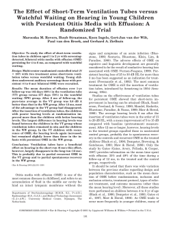 The Effect of Short-Term Ventilation Tubes versus Watchful Waiting
