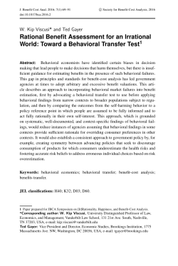 Rational Benefit Assessment for an Irrational World: Toward a