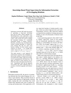 Knowledge-Based Weak Supervision for Information Extraction of