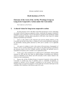 Draft decision [-/CP.17] - Outcome of the work of the Ad Hoc Working