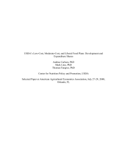 USDA`s Low-Cost, Moderate-Cost, and Liberal Food Plans