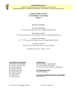Garfield Public Schools Social Studies Curriculum Grade 6