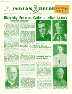 Hierarchy Endorses Catholic Indian League