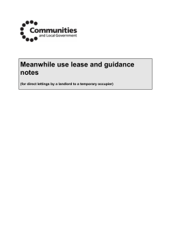 Meanwhile Use Lease - Croydon Meanwhile Use Toolkit